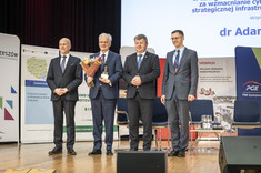 Od lewej: prof. J. Sęp, dr A. Góral, prof. P. Koszelnik, dr hab. M. Ruszel, prof. PRz,